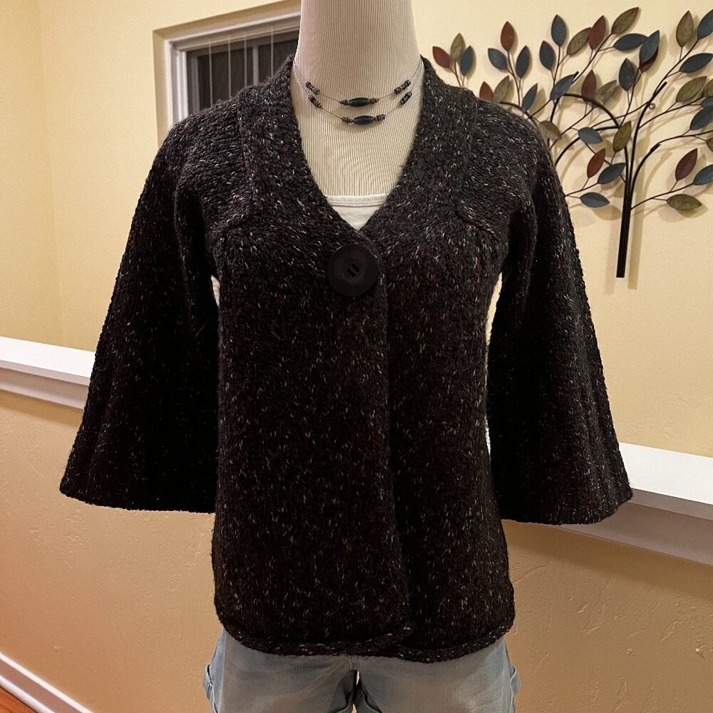 SO Baby Doll Shrug Sweater Gray & Pink, Med. NWOT